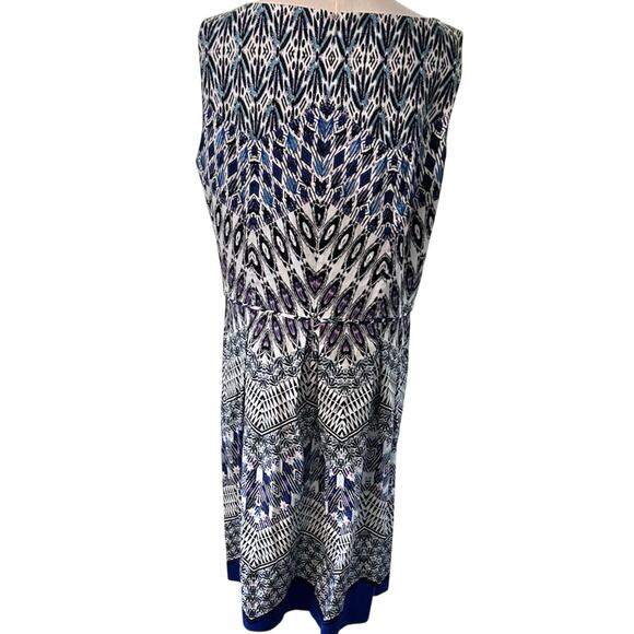 Sleeveless Dress NWT Women SZ 16 Covington Pleated Aztec Boho Artsy Resort Beach - Picture 6 of 10